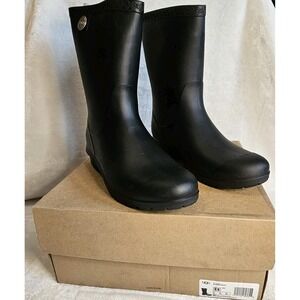 Ugg NIB Black Sienna Matte Rain Boots Women's Size 11